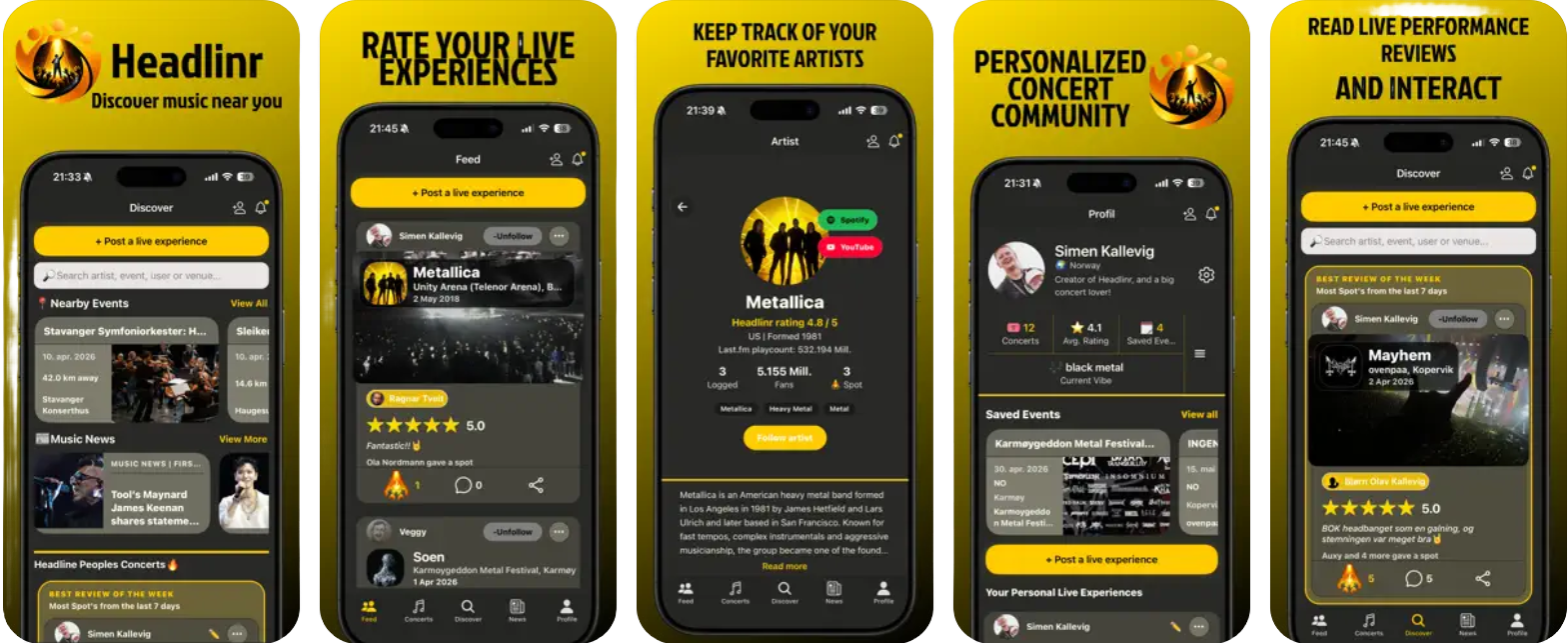 Headlinr app preview
